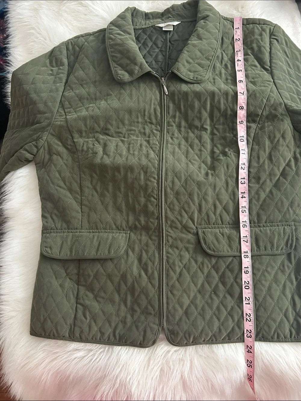 Christopher & Banks Quilted Olive Utility Jacket - Picture 6 of 9